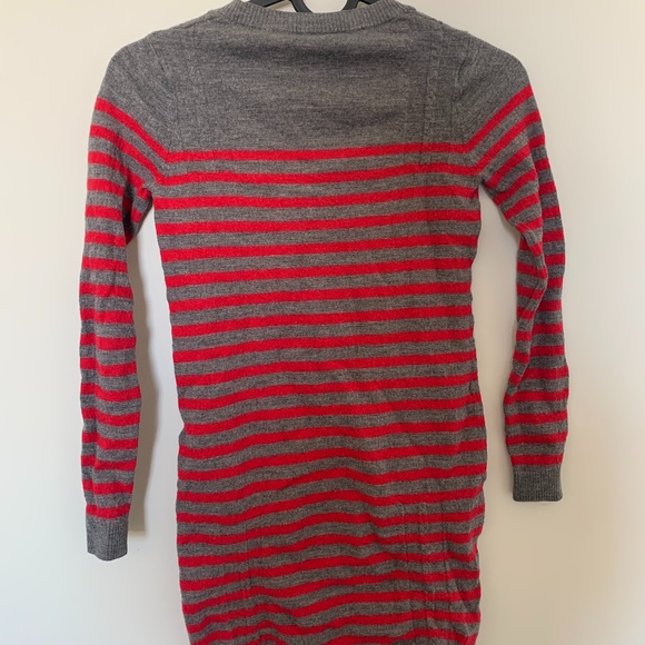 Lacoste Gray & Red Wool Striped Dress - Size XS - Picture 3 of 3